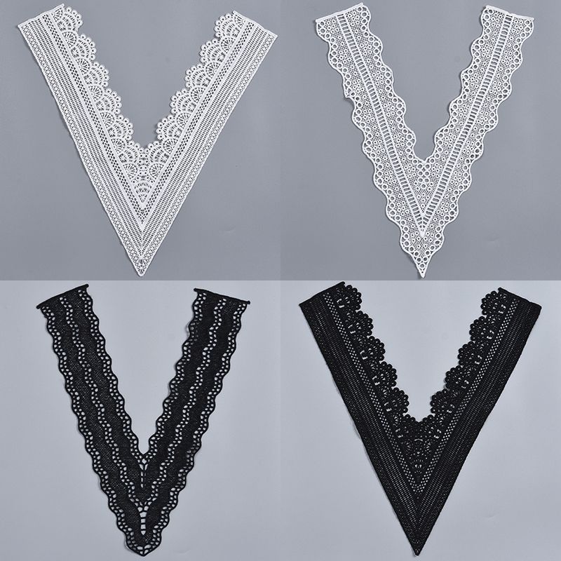 DIY手工縫製深V領防走光假領子蕾絲花邊衣領修補衣服女繡花領輔料