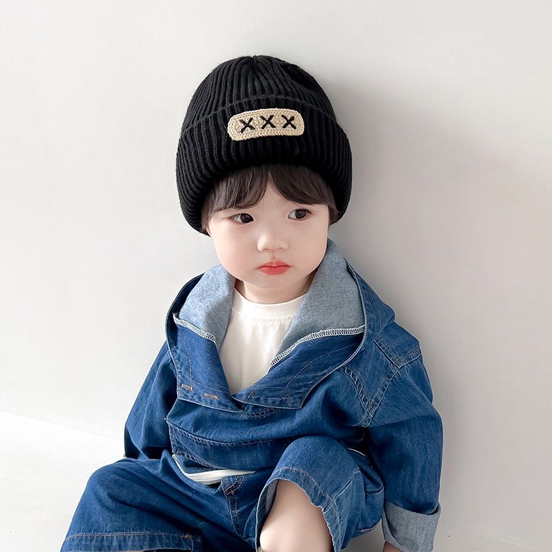 儿童保暖秋冬季女童针织毛线帽男童帅气套头帽护耳帽宝宝帽子加厚
