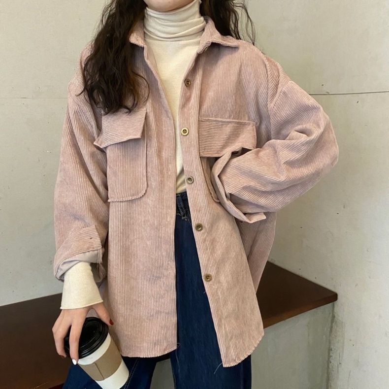 CONGRAZIO/格瑞吉奥灯芯绒衬衫外套女秋冬叠穿长袖上衣衬衣2022年