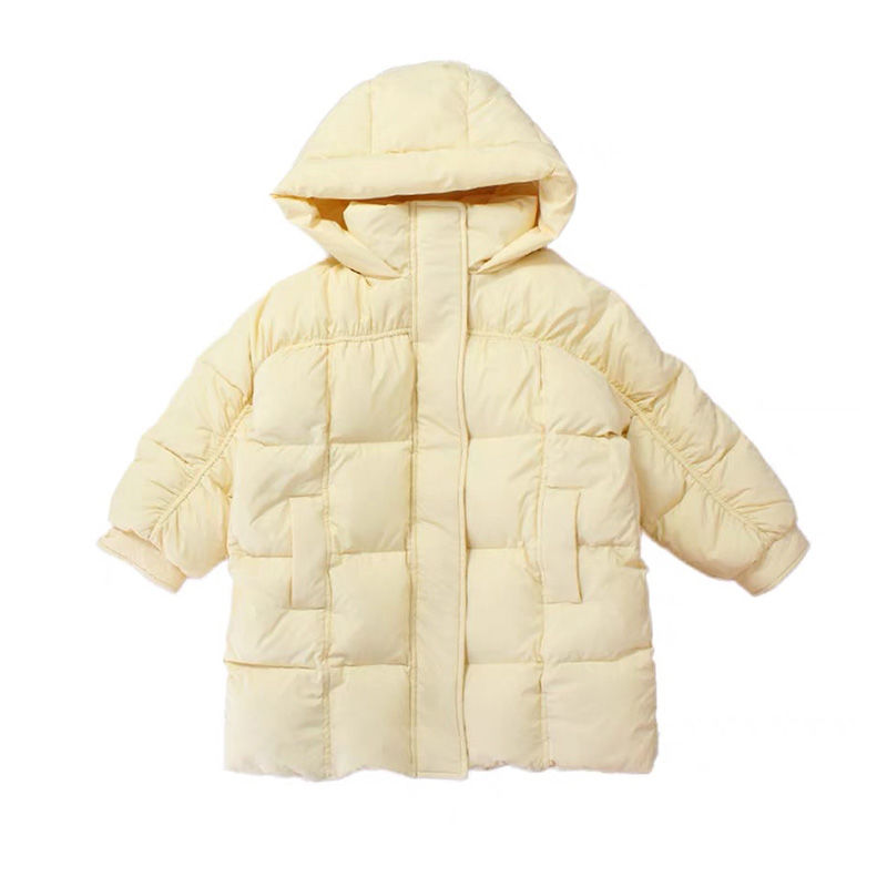 Girls thickened warm cotton-padded clothes foreign style Korean version 2022 new mid-length little girl cotton-padded jacket medium-sized children's cotton-padded clothes