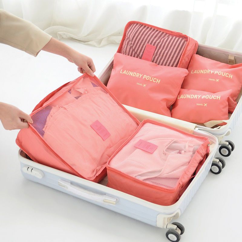 旅行收纳袋行李箱衣物衣服旅游必备用品六件套整理包分装打包套装