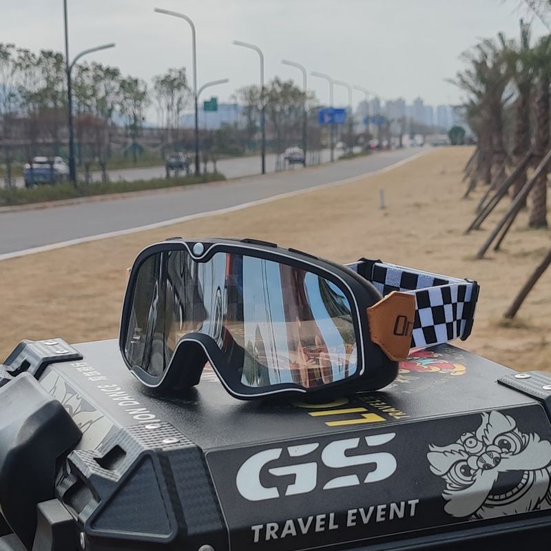 ORZ摩托车风镜哈雷头盔护目镜复古机车骑行防晒越野防风镜戴眼镜