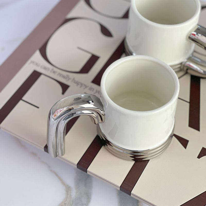 轻奢高颜值咖啡杯创意咖啡牛奶杯陶瓷杯带勺子办公室水杯礼品套装