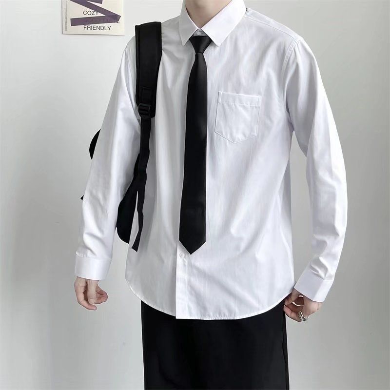DK制服校供基础白衬衫男长袖jk大码衬衣学院风学生套装一整套班服