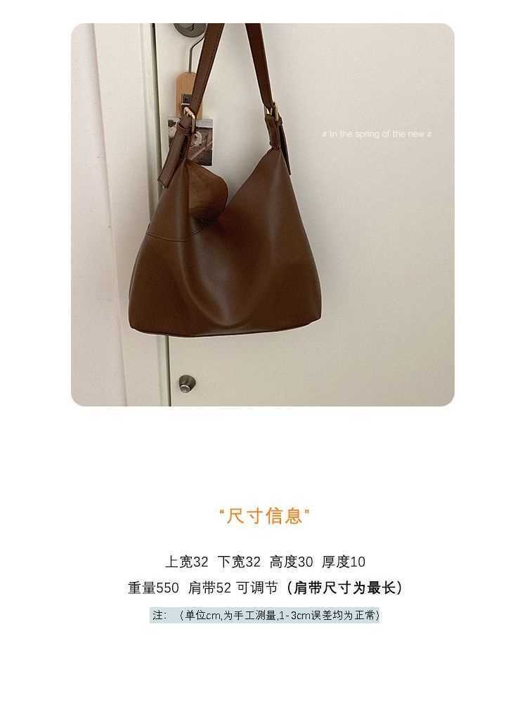 All-match ins large-capacity bag women's new trendy fashion retro tote bag casual shoulder bucket bag