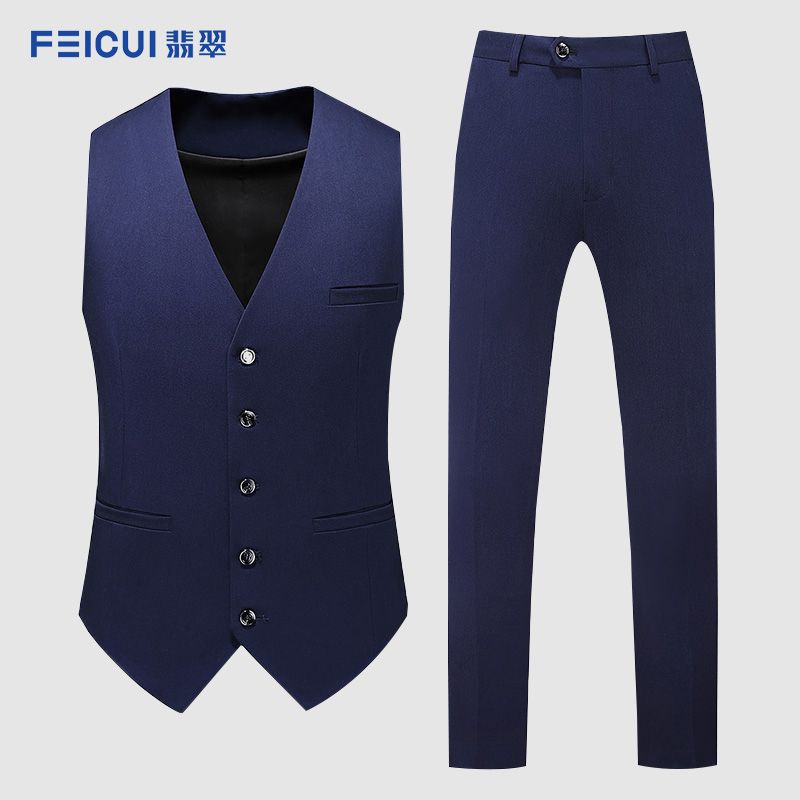 FEICUI high-end suit men's complete set of Korean version of slim business casual suit jacket men's wedding groom dress