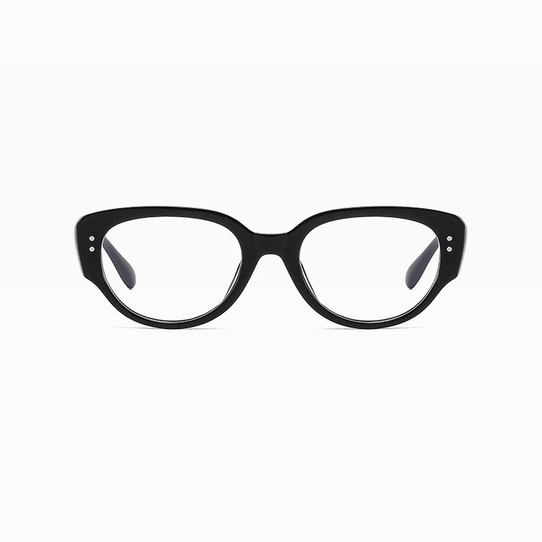 Korean version of retro cat's eye black frame plain eyes round face oval myopia trendy fashion glasses frame for men and women