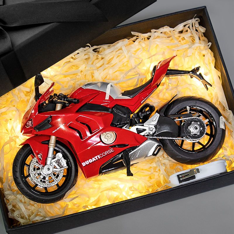 杜卡迪V4S摩托车模型仿真合金机车玩具男生创意生日礼物手办摆件