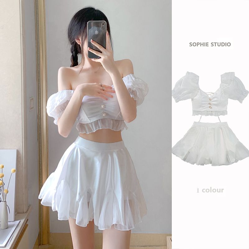 Internet celebrity style swimsuit for women, pure lust style, super fairy, covering the belly, making the girl slimmer and fatter, fairy style 2023 new style conservative