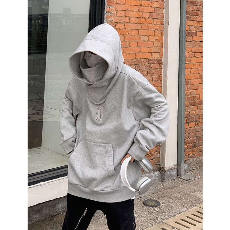 American trendy brand functional wind jacket high collar hooded sweater men's high street fashion loose couple casual handsome top