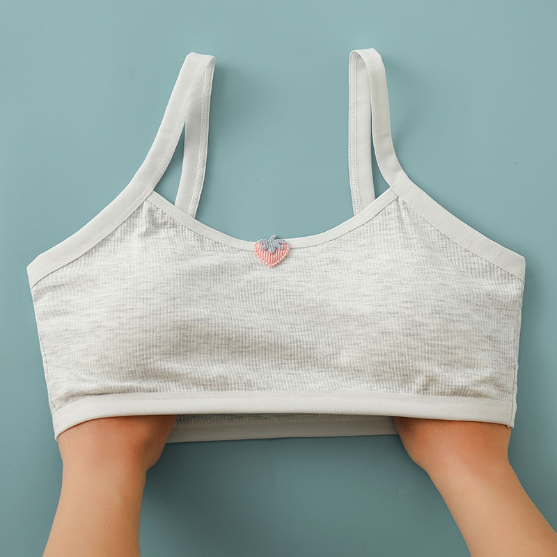 Underwear female students Korean version of junior high school students camisole anti-sagging pure cotton tube top without steel ring fixed bra