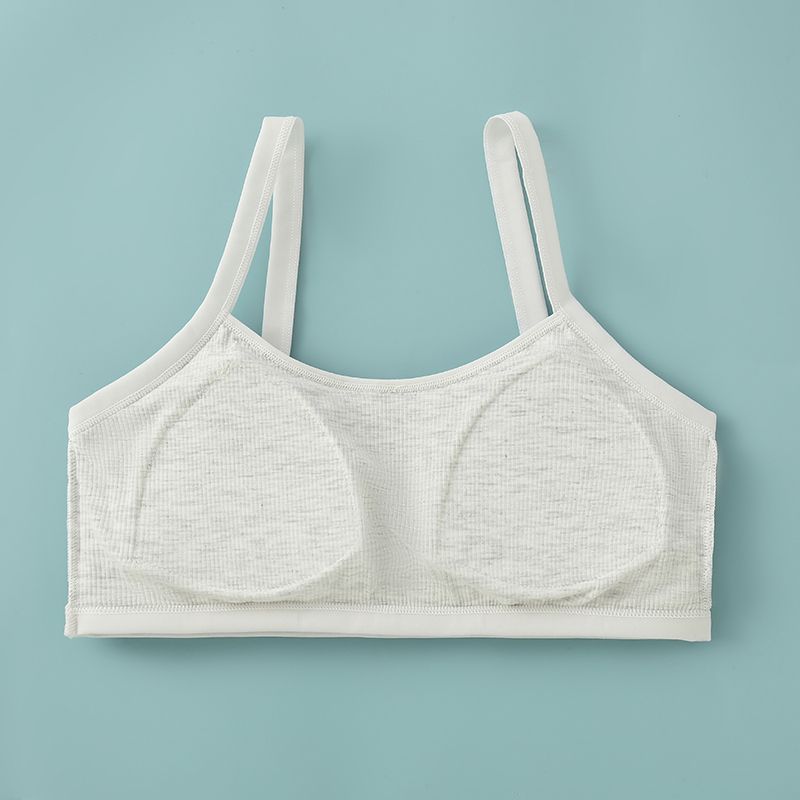 Underwear female students Korean version of junior high school students camisole anti-sagging pure cotton tube top without steel ring fixed bra