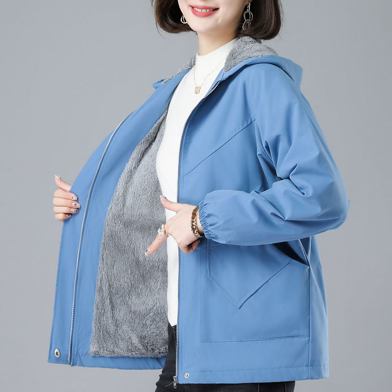 [80-180 catties] large size windbreaker jacket women's 2023 new spring and autumn middle-aged mother's loose top