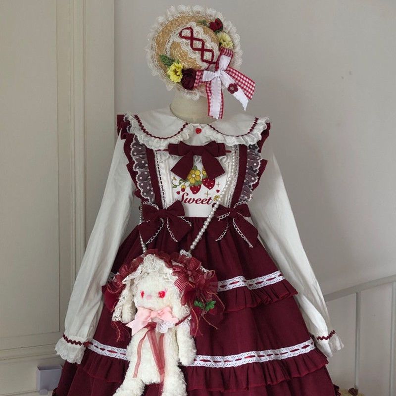 【小草莓】~原创设计Lolita可爱吊带jsk连衣裙秋冬款