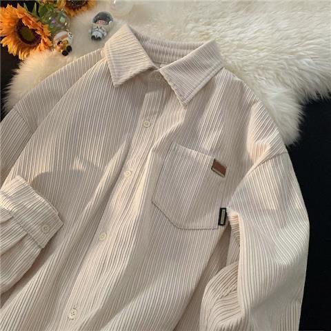 polo shirts for men and women in autumn and winter new corduroy long-sleeved loose thickened trendy brand casual couple jackets