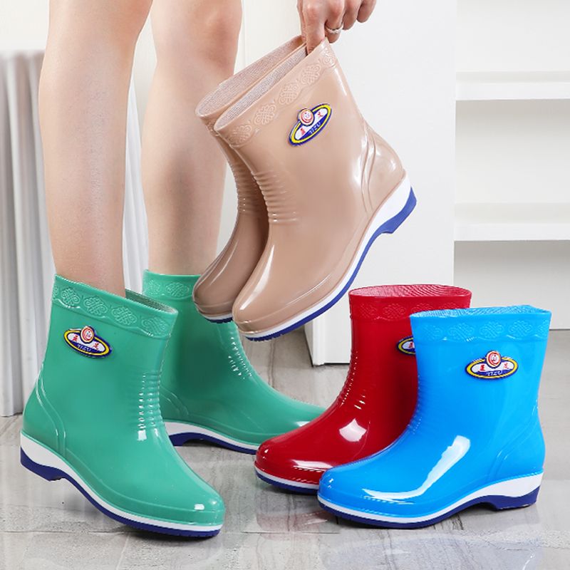 新款水鞋女短桶加绒保暖冬防寒雨鞋低筒时尚工作雨靴成人厨房胶鞋