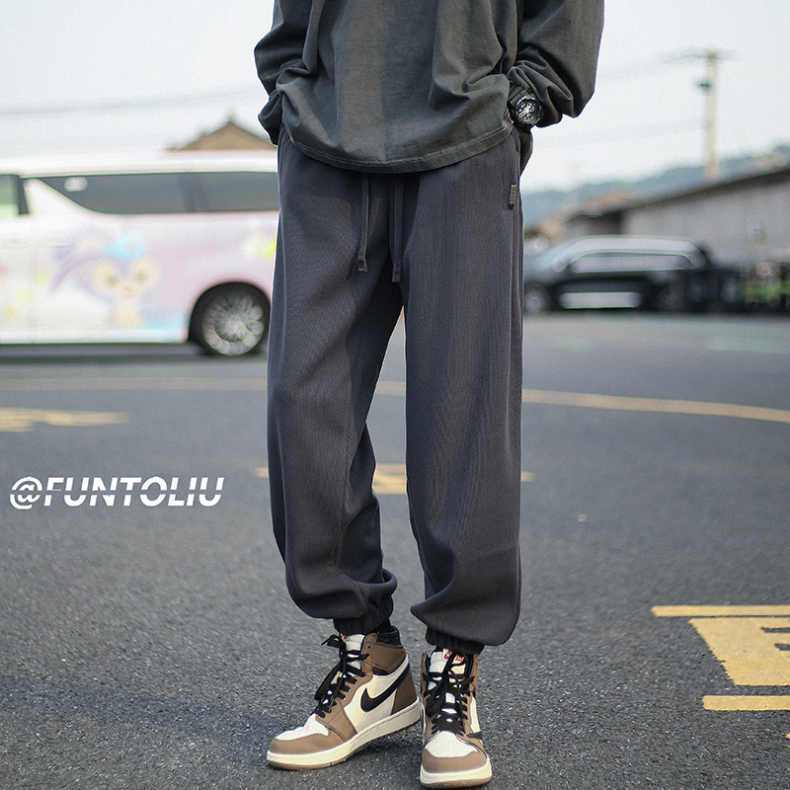 Men's Sports Pants Winter American Trend Heavy Pants Pants Plus Fleece Thickened Warm Loose Casual Trousers