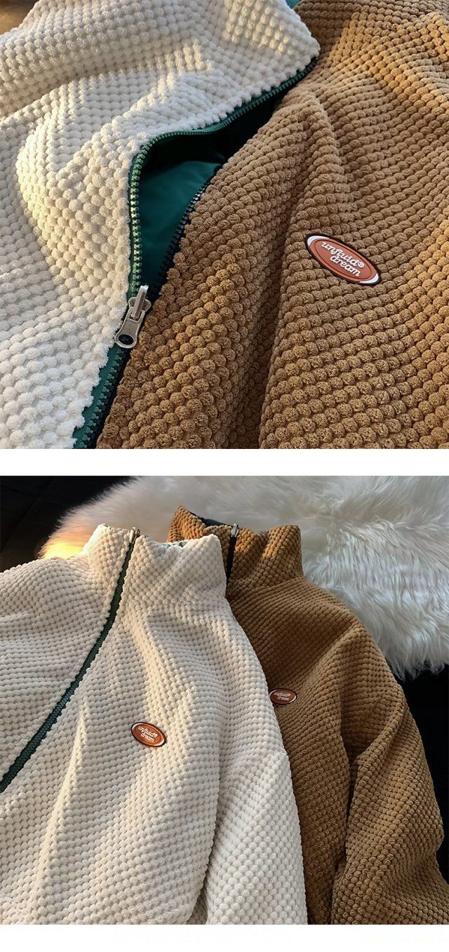 Wearing both sides of winter men's thickened insulation, standing collar, ethnic style cotton jacket,_voghion.com