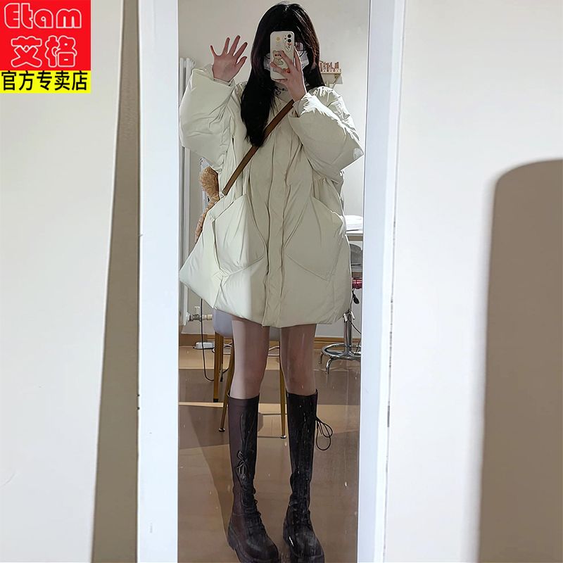 Iger design sense down cotton coat women's winter 2022 new large size loose bread cotton coat thickened warm jacket