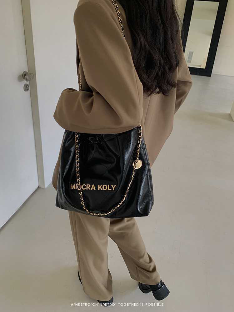 Nanfeng×Miocra black gold era large tote bag women's autumn and winter large capacity chain bag shoulder bag