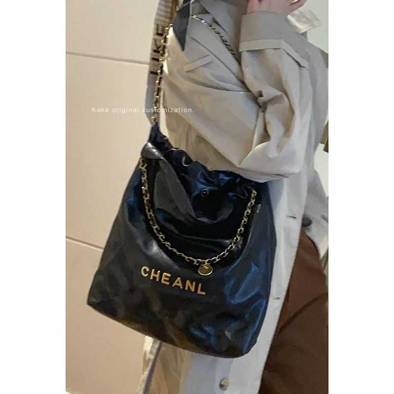 Liu Wen's same style rhombic chain bag women's summer new trendy fashion tote bag large capacity garbage bag bag