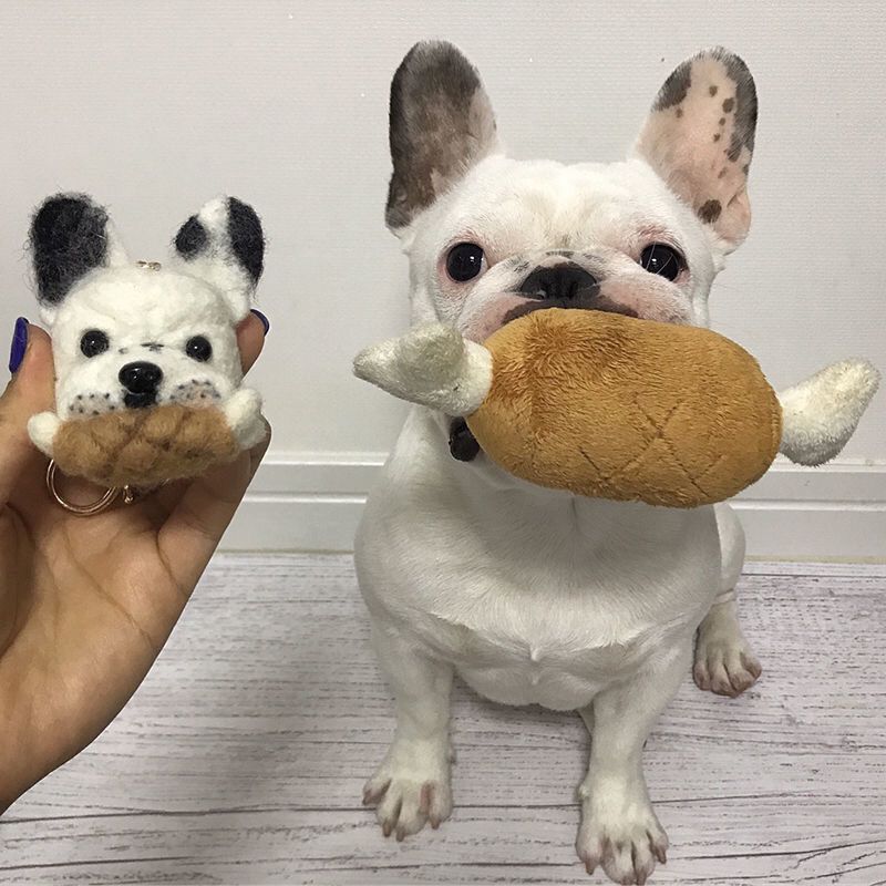 Pet plush toy, dog puzzle toy, Teddy Fadou, cat pet, bite resistant, grinding teeth, making noise, chicken leg toy