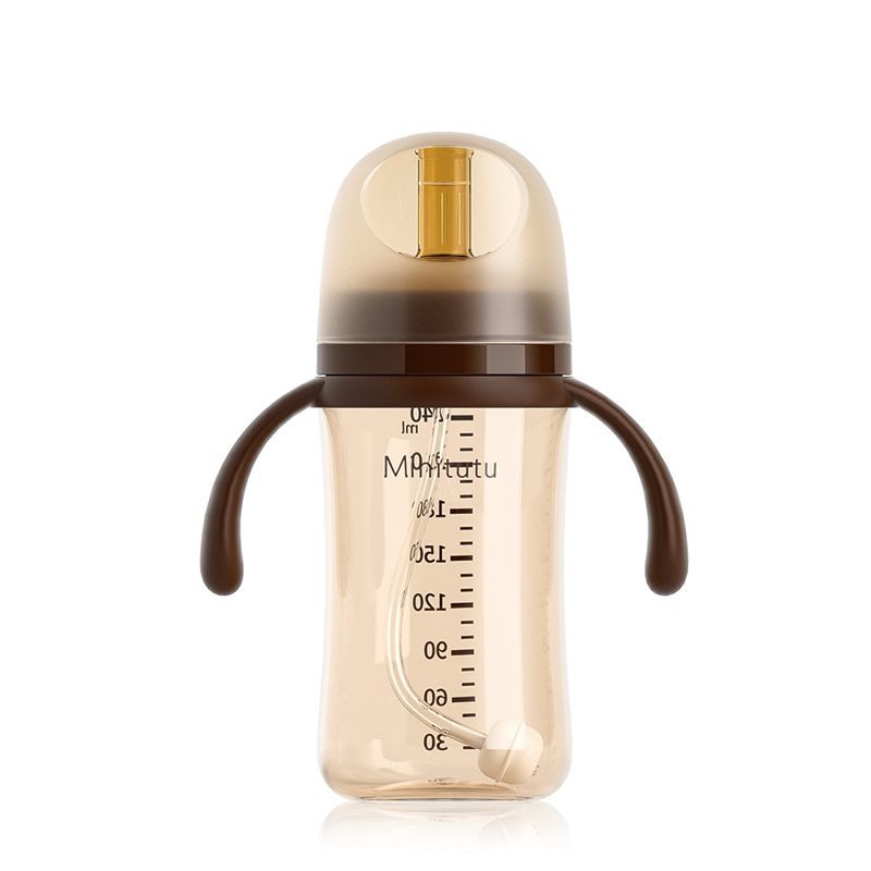 新款奶瓶防摔可水煮耐高温仿真母乳质感吸管一岁以上2岁抑菌3岁