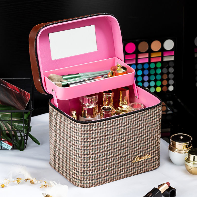 新款多功能化妆包大容量女便携化妆品收纳盒手提化妆箱宿舍屋整理