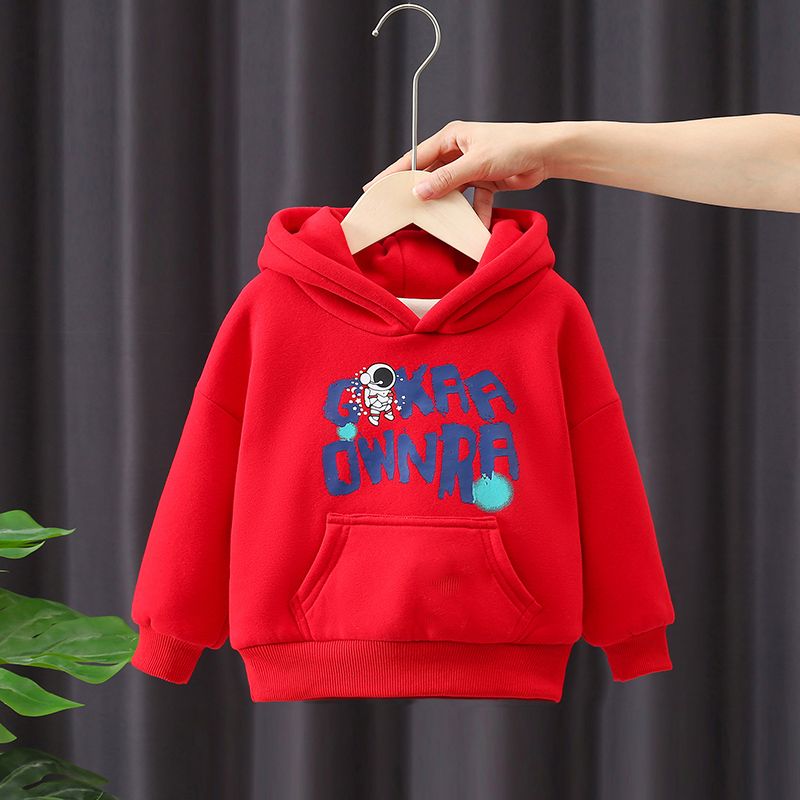 Girls fleece sweater hooded jacket  new children's middle and older children's thickened autumn and winter warm tops
