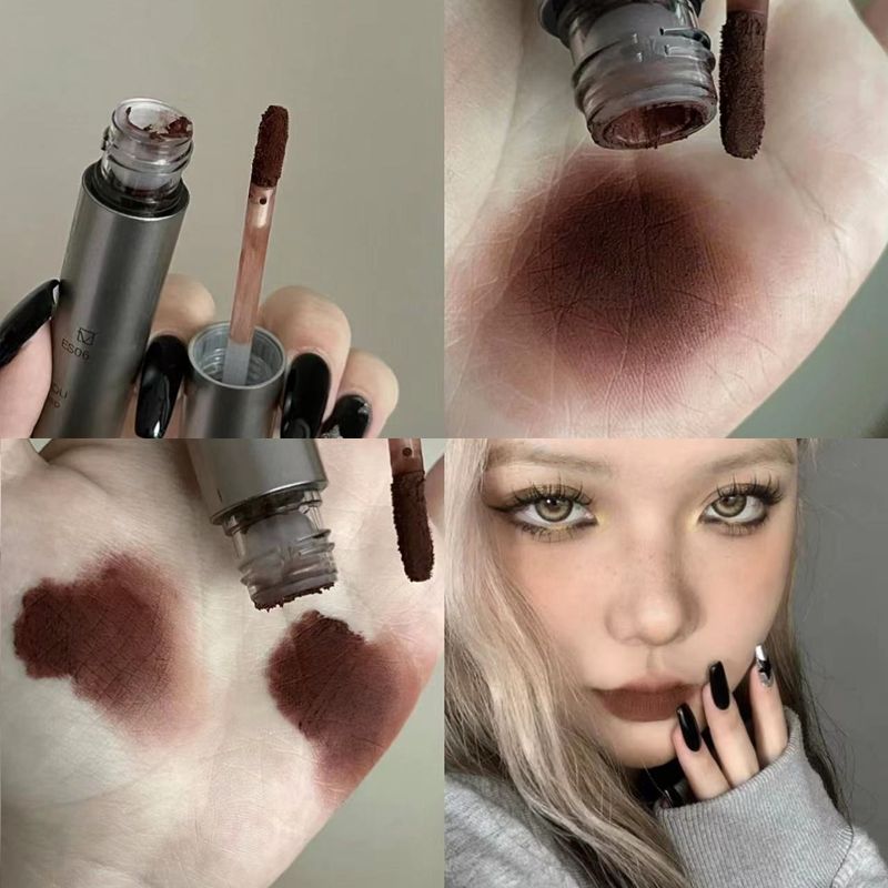 濃郁巧克力!輕歐風格咖棕口紅學生平價印度油濃縮唇釉唇泥顯白