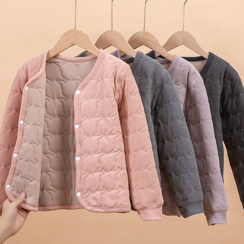 Children's lining cotton-padded jackets for boys and girls, inner-wearing cotton-padded jackets for middle-aged and older children, school uniforms, artifacts, baby silk warm cotton-padded jackets