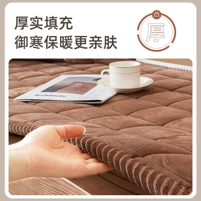 Sofa cushion, universal for all seasons, non-slip plush thickened office mahogany solid wood sofa cover, customized