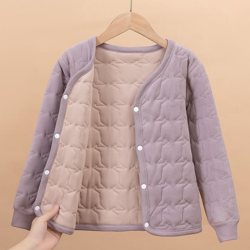 Children's lining cotton-padded jackets for boys and girls, inner-wearing cotton-padded jackets for middle-aged and older children, school uniforms, artifacts, baby silk warm cotton-padded jackets