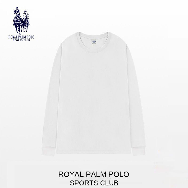 ROYAL PALM POLO潮牌纯色重磅纯棉长袖t恤男秋季美式宽松打底衫