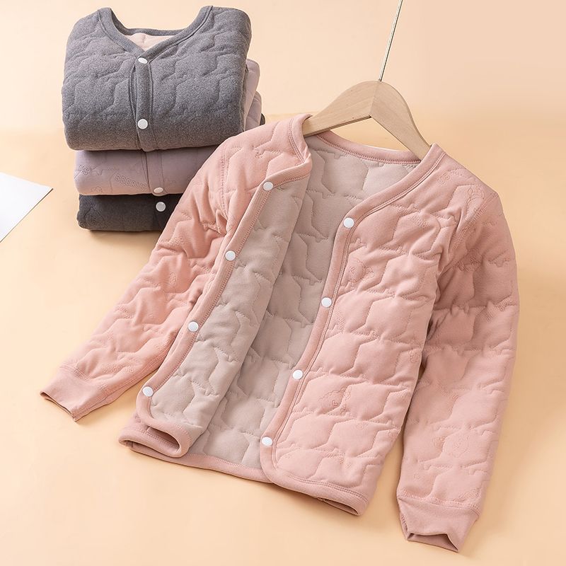 Children's lining cotton-padded jackets for boys and girls, inner-wearing cotton-padded jackets for middle-aged and older children, school uniforms, artifacts, baby silk warm cotton-padded jackets