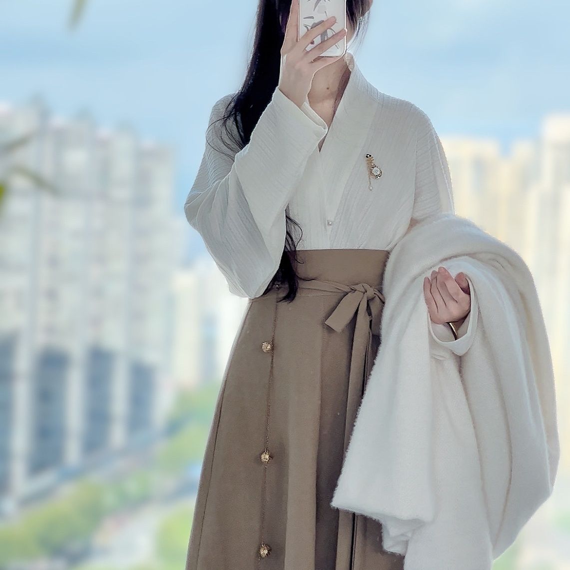 汉服女款成人午后时光宋制汉服飞机袖旋裙日常上班穿汉元素秋冬季