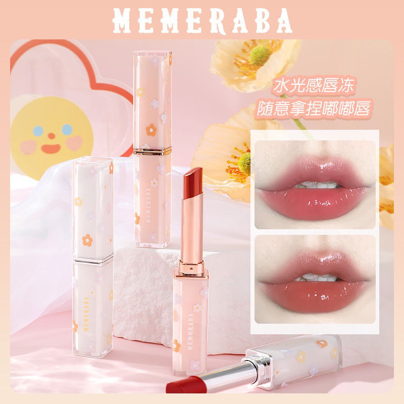 MEMERABA美美熱芭花間水光潤色唇膏純欲鏡面口紅學生平價顯白唇凍