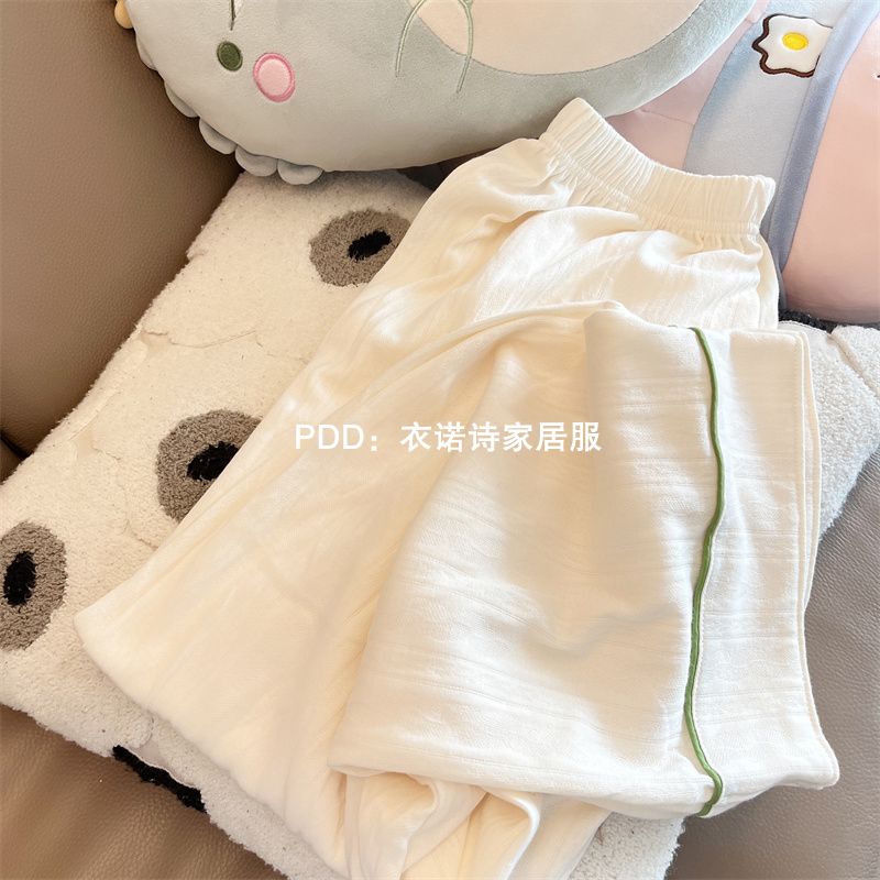 Cute and simple white goose pajamas women's long-sleeved spring and autumn  new net red wind students can wear home clothes