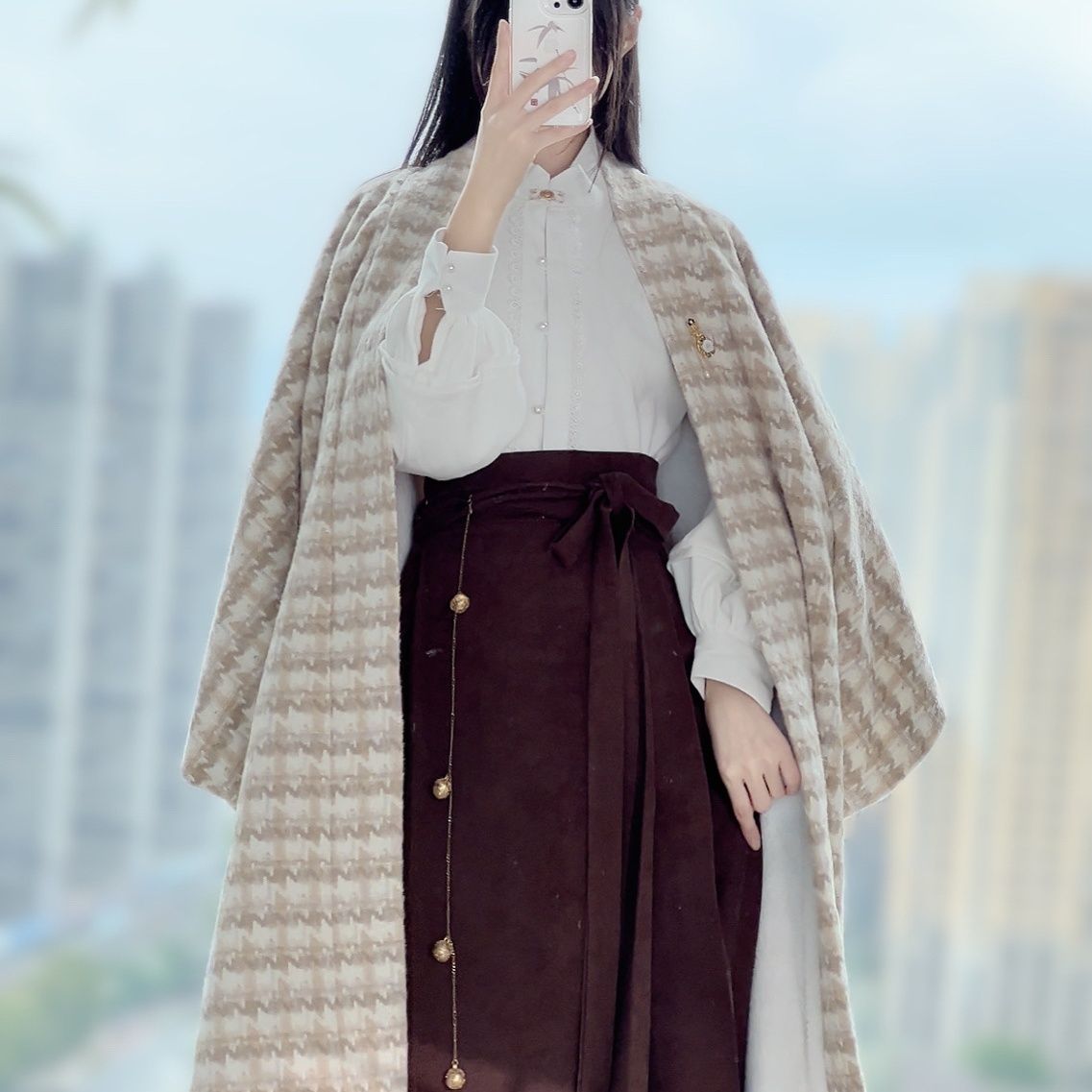 汉服女款成人午后时光宋制汉服飞机袖旋裙日常上班穿汉元素秋冬季