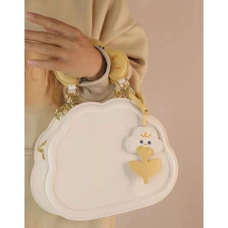 Nuova borsa versatile da donna a tracolla Borsa a tracolla estiva carina nuvola color crema Tide_voghion.com