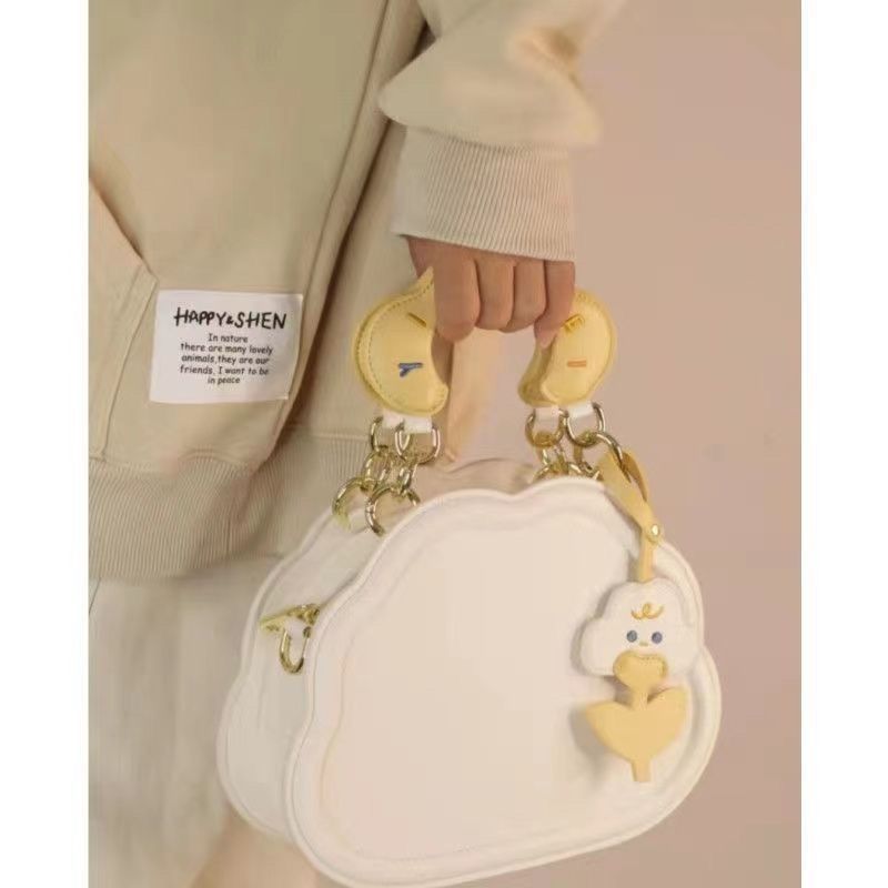 Nuova borsa versatile da donna a tracolla Borsa a tracolla estiva carina nuvola color crema Tide_voghion.com