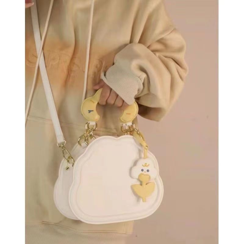 Nuova borsa versatile da donna a tracolla Borsa a tracolla estiva carina nuvola color crema Tide_voghion.com