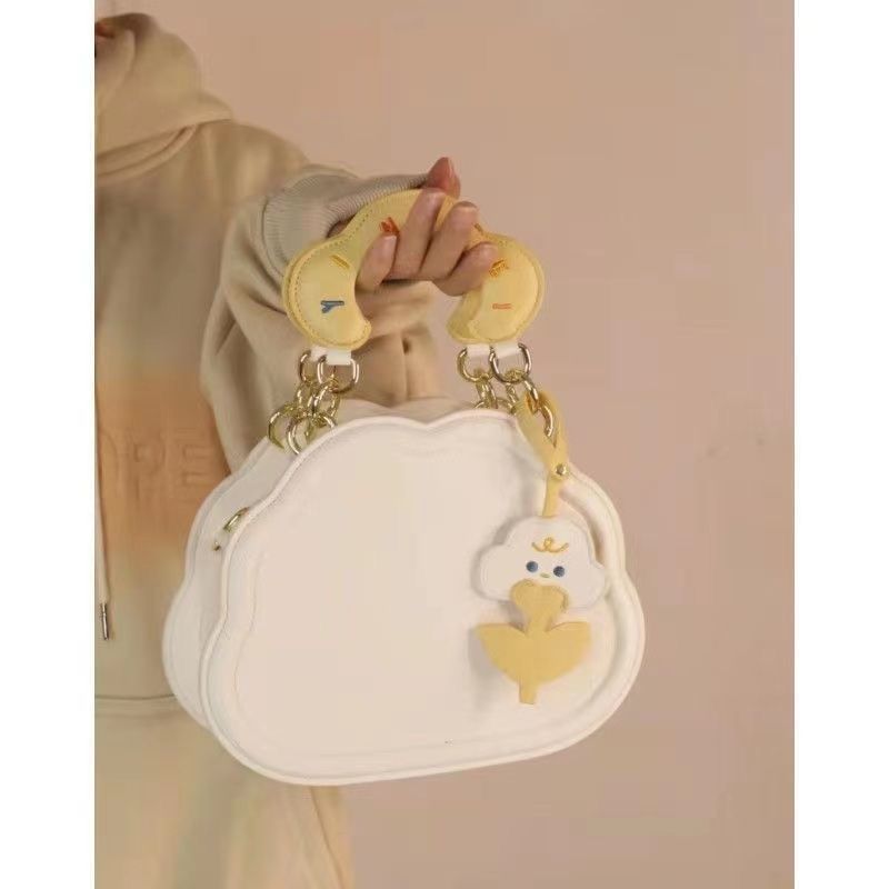 Nuova borsa versatile da donna a tracolla Borsa a tracolla estiva carina nuvola color crema Tide_voghion.com