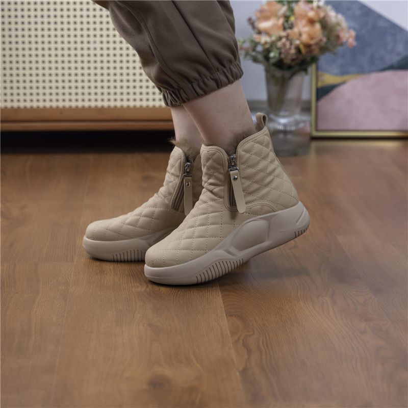 XZNGL Boots for Women Winter Womens Winter Boots Snow Boots Flat-Heel  Autumn And Winter Plus Size Cotton Short Womens Boots 