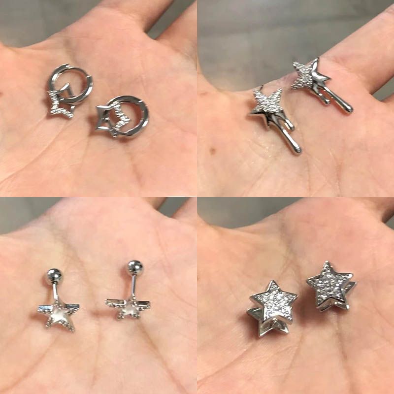 zoozmini星星小眾設計感耳扣五角星耳墜極簡精緻耳環女短款耳釘