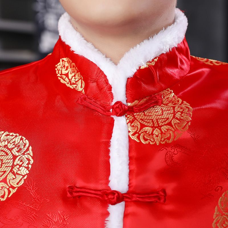 中国风唐装加棉马甲定制印logo女年会宴会过年喜庆冬装背心外套男