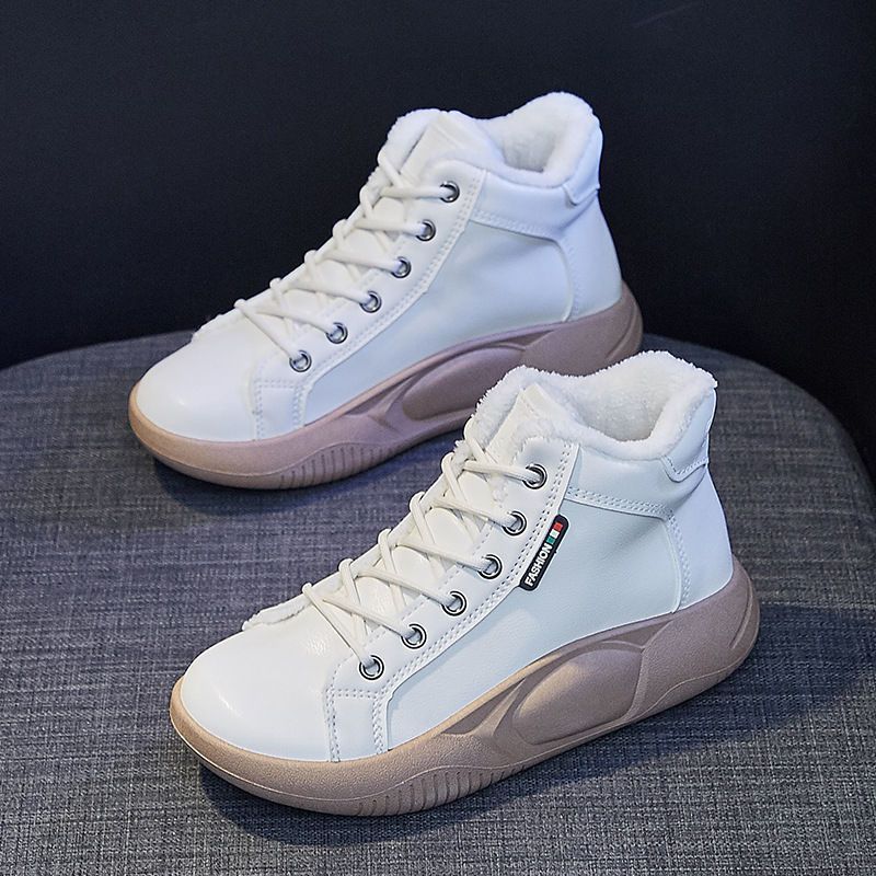 New Korean version of high-top white shoes raw all-match platform shoes women's sports shoes