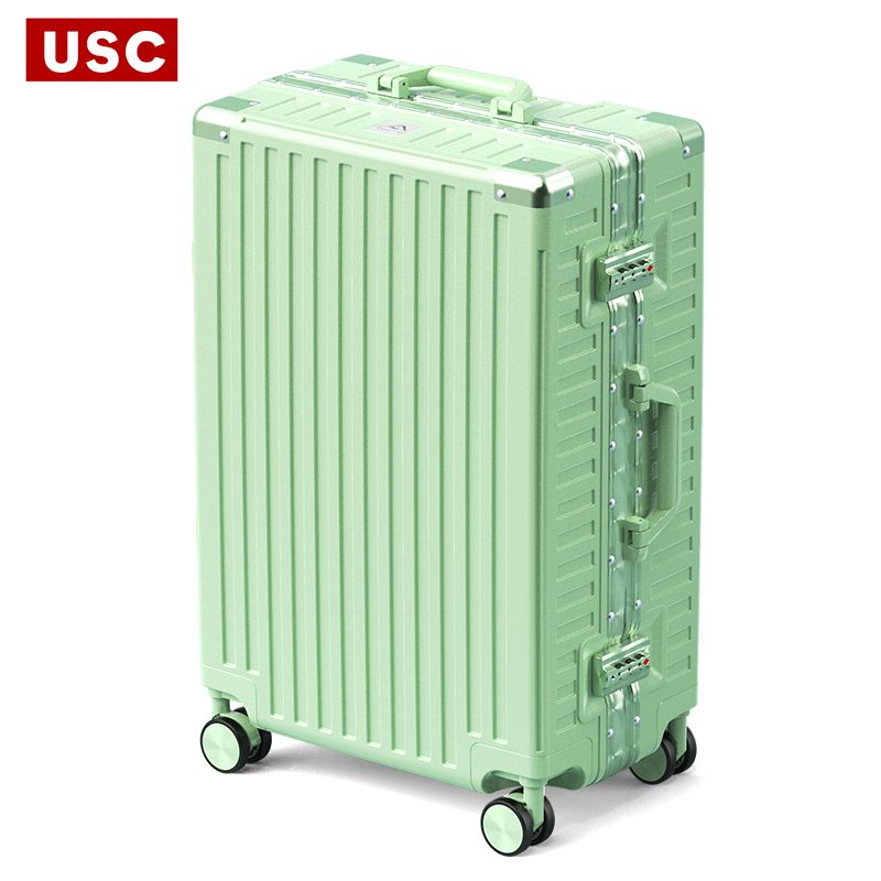 USC行李箱男拉杆箱大容量旅行箱万向轮女结实耐用密码皮箱子24寸