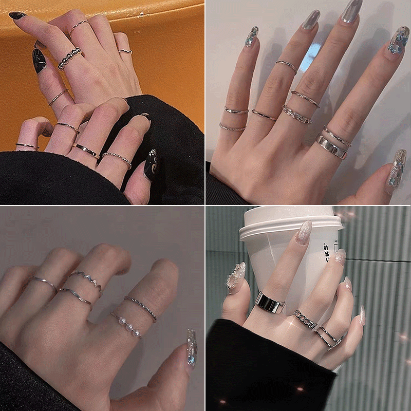 Girlfriend ring, female ins does not fade 9.9 cheap, a few cents, explosive style, cold opening, trendy, cool hot girl student male