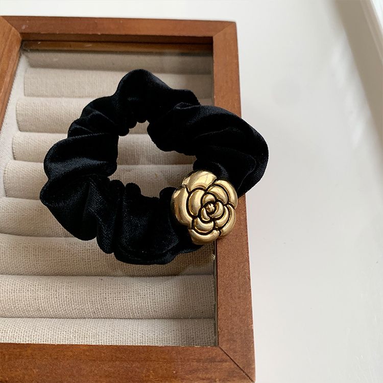 Nuovo cappio per capelli in velluto per intestino crasso, retrò e avanzato, piccolo vento profumato, corda per la testa della camelia, corda per capelli con cravatta autunnale e invernale per le donne_voghion.com